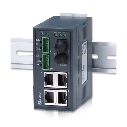 Switch Ethernet 5 portas, não-gerenciável (Fibra)
