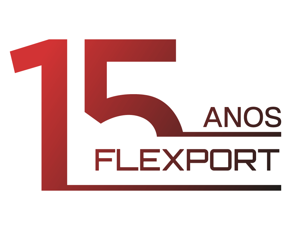 selo 15 anos flexport conectividade